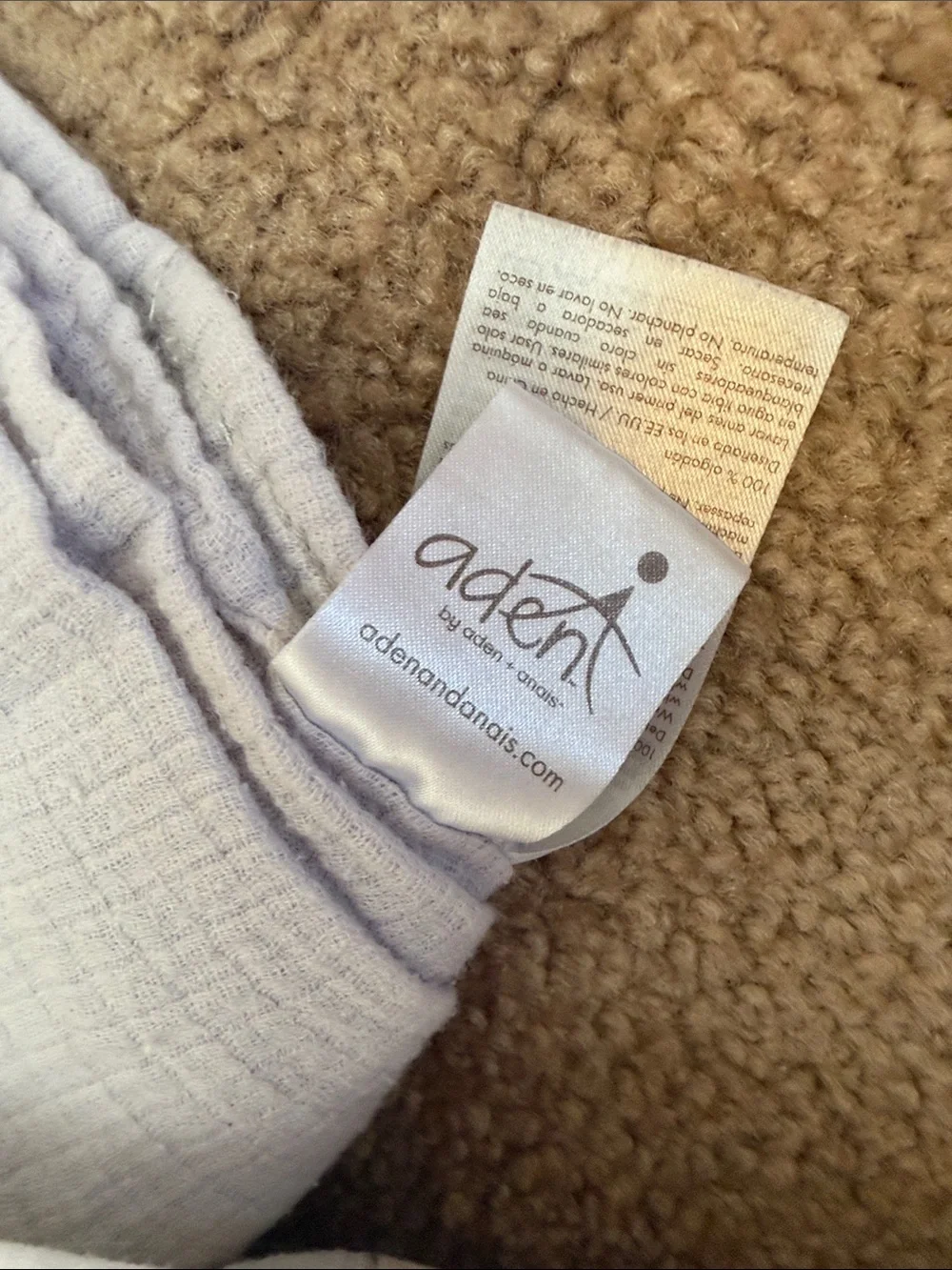 Lot of 2 Aden Gray & Elephant Muslin Baby Swaddle